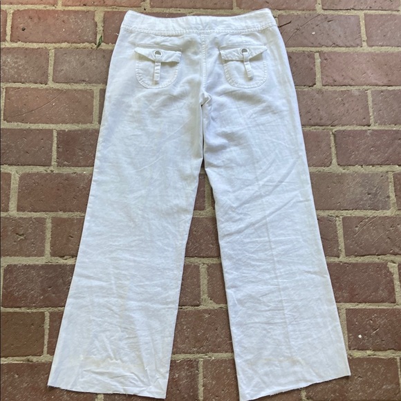 Blue Asphalt EUC White Linen Pants w Drawstring and Pockets. - Picture 4 of 12